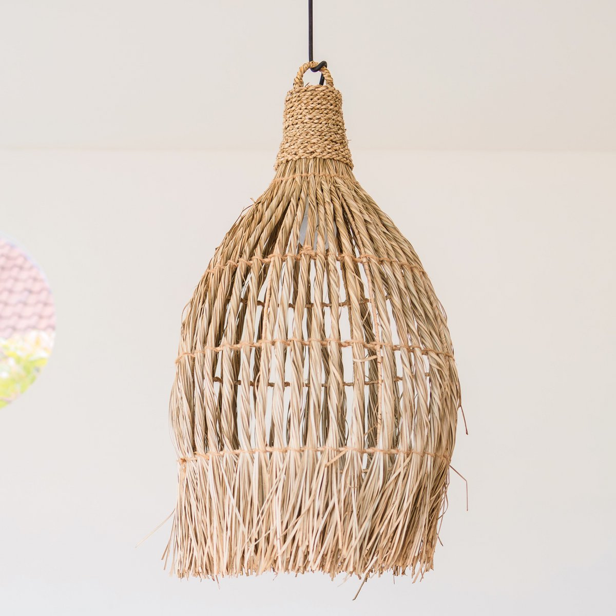 Boho lampenkap LAMPUNG (Ø 40 cm)-Hanglampen-Soeji-Ik Hout ervan.