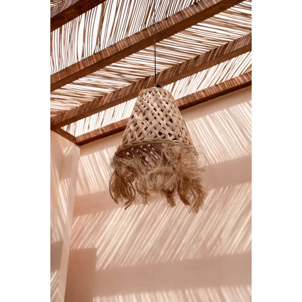 De Abaca Jelly Fish-hanger - Naturel - M-Hanglampen-Bazar Bizar Living-Ik Hout ervan.