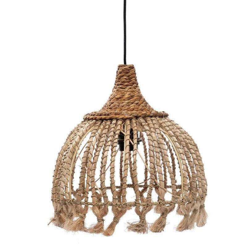 De Abaca Tassel Hanger - Naturel - S-Hanglampen-Bazar Bizar Living-Ik Hout ervan.