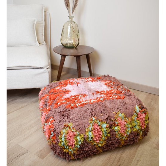 Marokkaans Boucharouite vloerkussen - K1472-Vloerkussens-Poufs & Pillows-Ik Hout ervan.