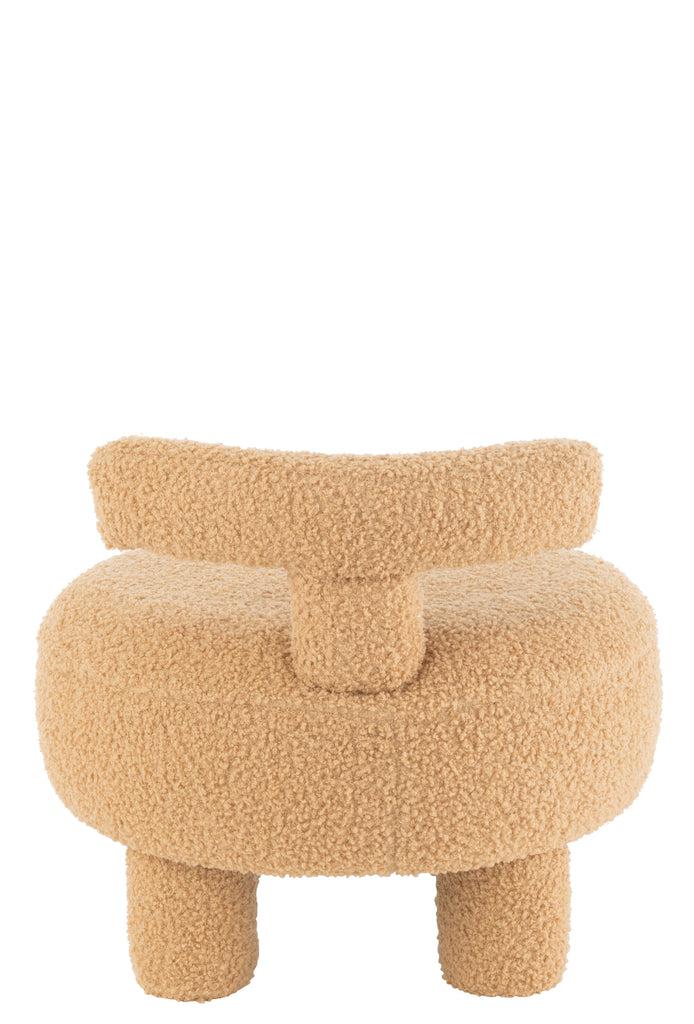 Ronde Boucle stoel Velvel Camel J-Line Stool Round With Chairback Velvet Camel Width 52 Height 49 Length 52 Weight 5.22 kg Collection Winter 2023 Colour Brown Material composition Sponge(30%),velvet(30%),mdf(40%) Seat height 28