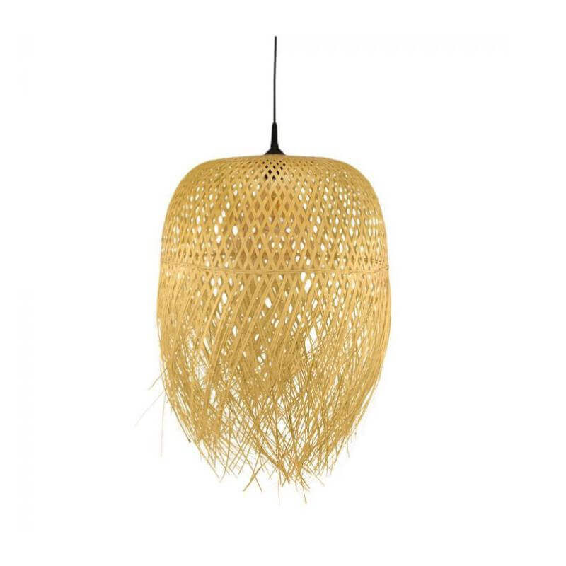 Natuurlijke bamboe hanglamp Bintan, boho stijl, perfecte aanvulling voor een Aziatisch geïnspireerd interieur of urban jungle.