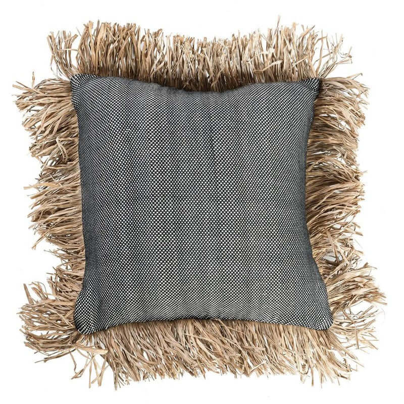 De Cotton Bonita Kussenhoes - Zwart Naturel - 40x40