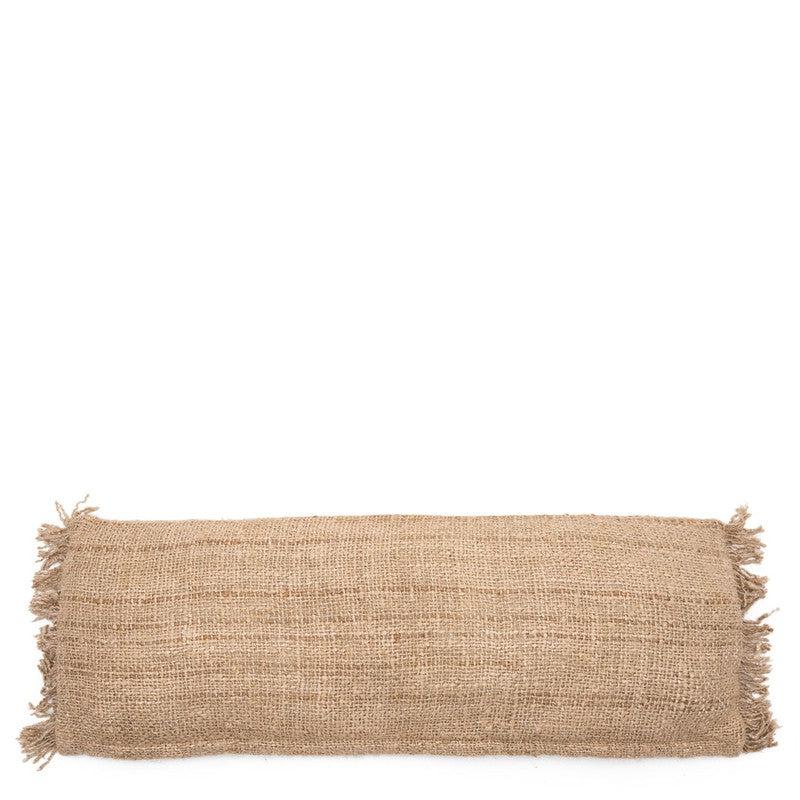 De Oh My Gee kussenhoes beige, boho chic stijl, 35x100 cm, zonder binnenkussen, zachte katoenen textuur, perfect voor interieurdecor.