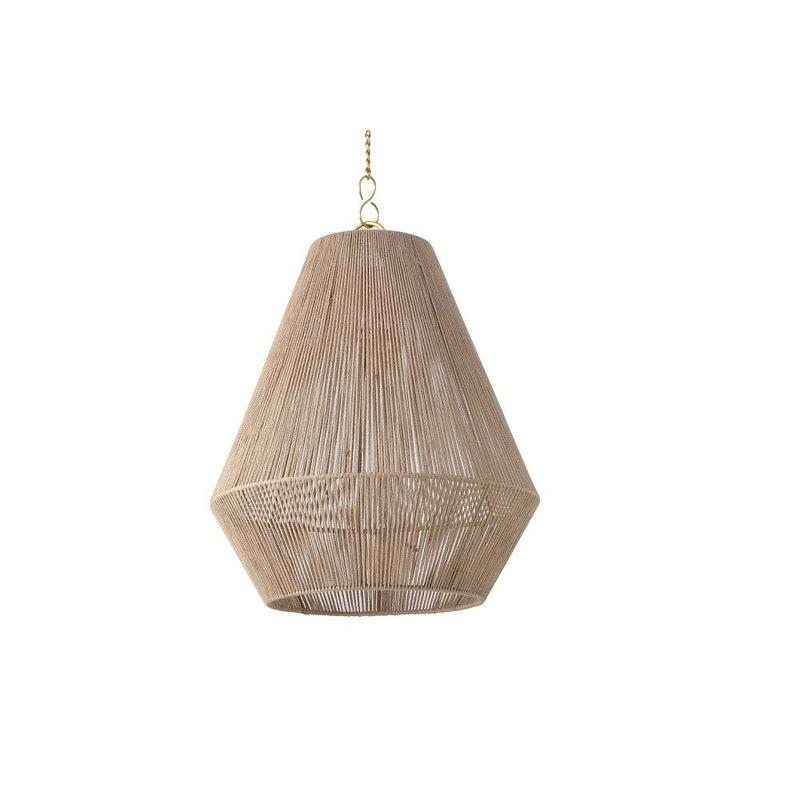 Jute hanglamp Eli met bohemian uitstraling, duurzaam gemaakt van natuurlijke materialen, ideaal voor sfeervolle zomeravonden.