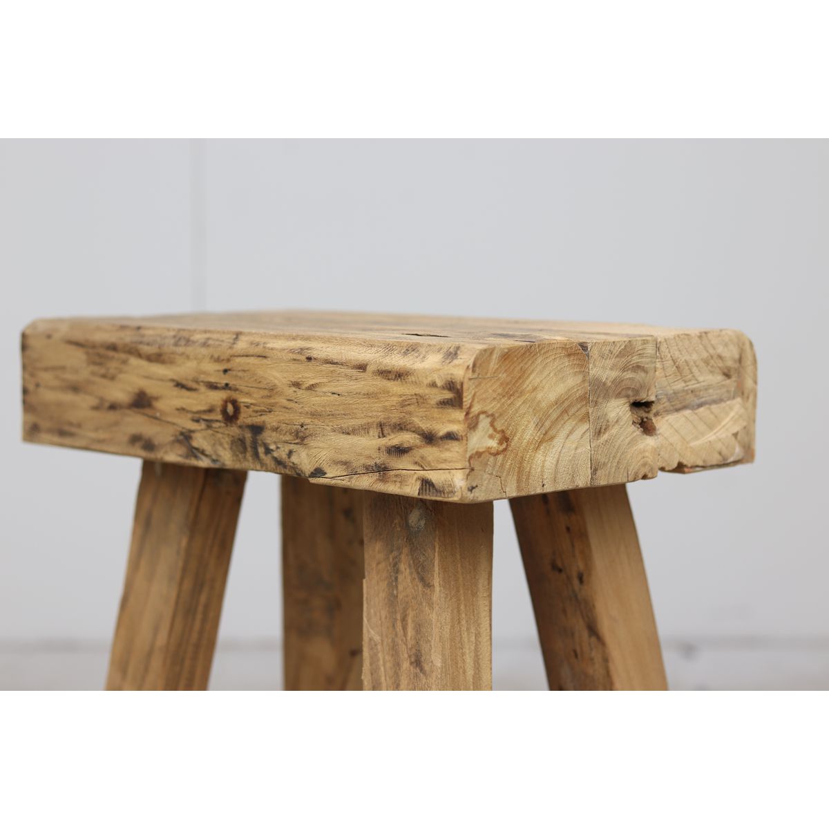 Kruk Napels - 40 cm - massief teak-HSM Collection-Ik Hout ervan.