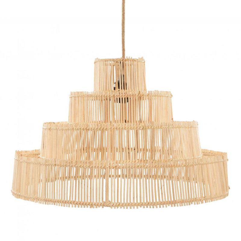 Rotan hanglamp The Wedding Cake in tapse bruidstaartvorm, perfect voor eet- of salontafel. Gemaakt van duurzaam rotan.