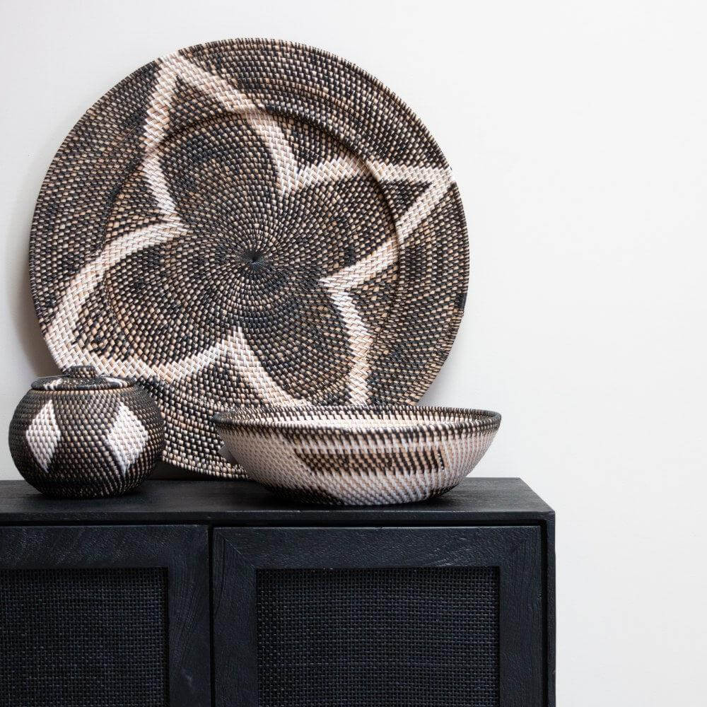 Rotan schaal Kota - stijlvolle, natuurlijke accessoires voor woonkamer of slaapkamer, perfect voor urban jungle inrichting.