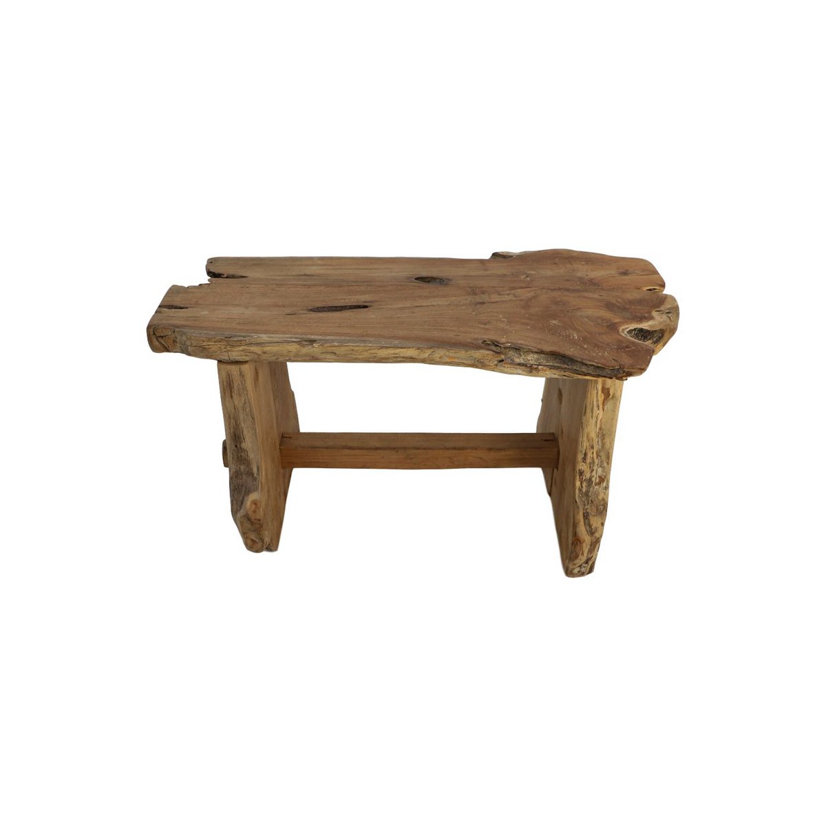 Teakhouten bank - 80x40x45cm - Naturel teak-HSM Collection-Ik Hout ervan.