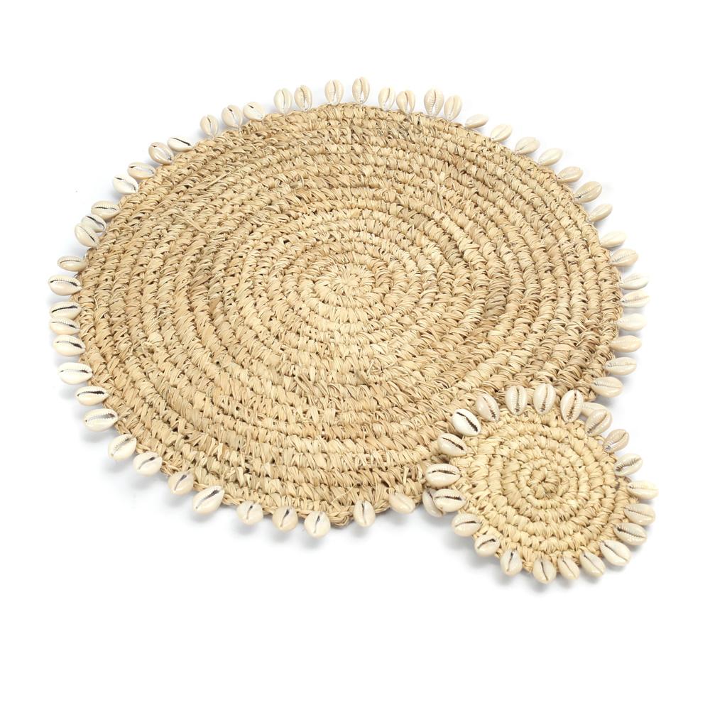 Placemat De Raffia Schelp